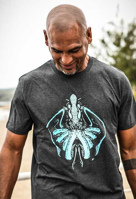 Tee-shirt Octopus - Sérigraphie artisanale - Saint-Leu île de la Réunion - Coton 100% Biologique - Équitable - Dessin original Bouftang