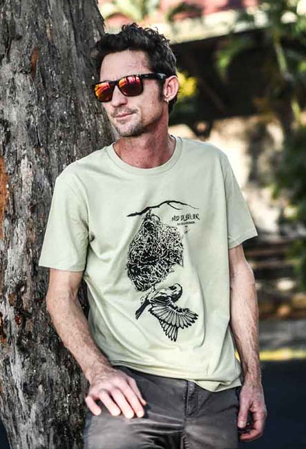 Tee-shirt Nid de Bélier - Sérigraphie artisanale - Saint-Leu île de la Réunion - Coton 100% Biologique - Équitable - Dessin original Bouftang