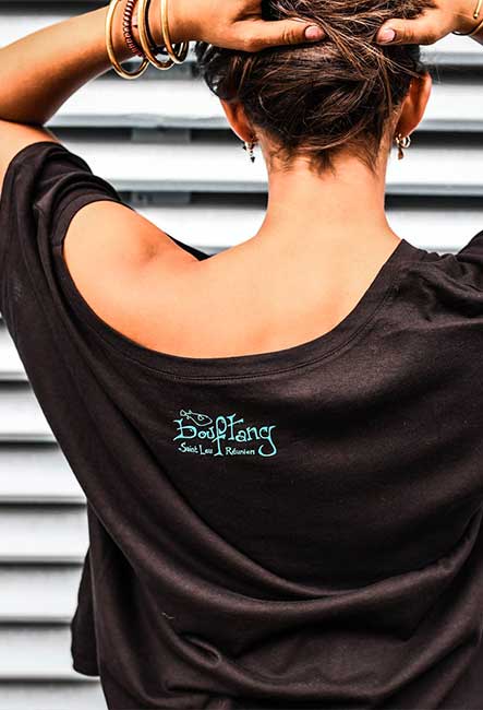 Tee-shirt Court Baleine - Sérigraphie artisanale - Saint-Leu île de la Réunion 974 - Coton 100% Biologique - Équitable - Dessin by Bouftang