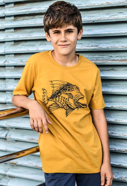 L'original Enfant- Tee-shirt - Sérigraphie artisanale - île de la Réunion - Coton 100% Biologique - Équitable - Dessin by Bouftang