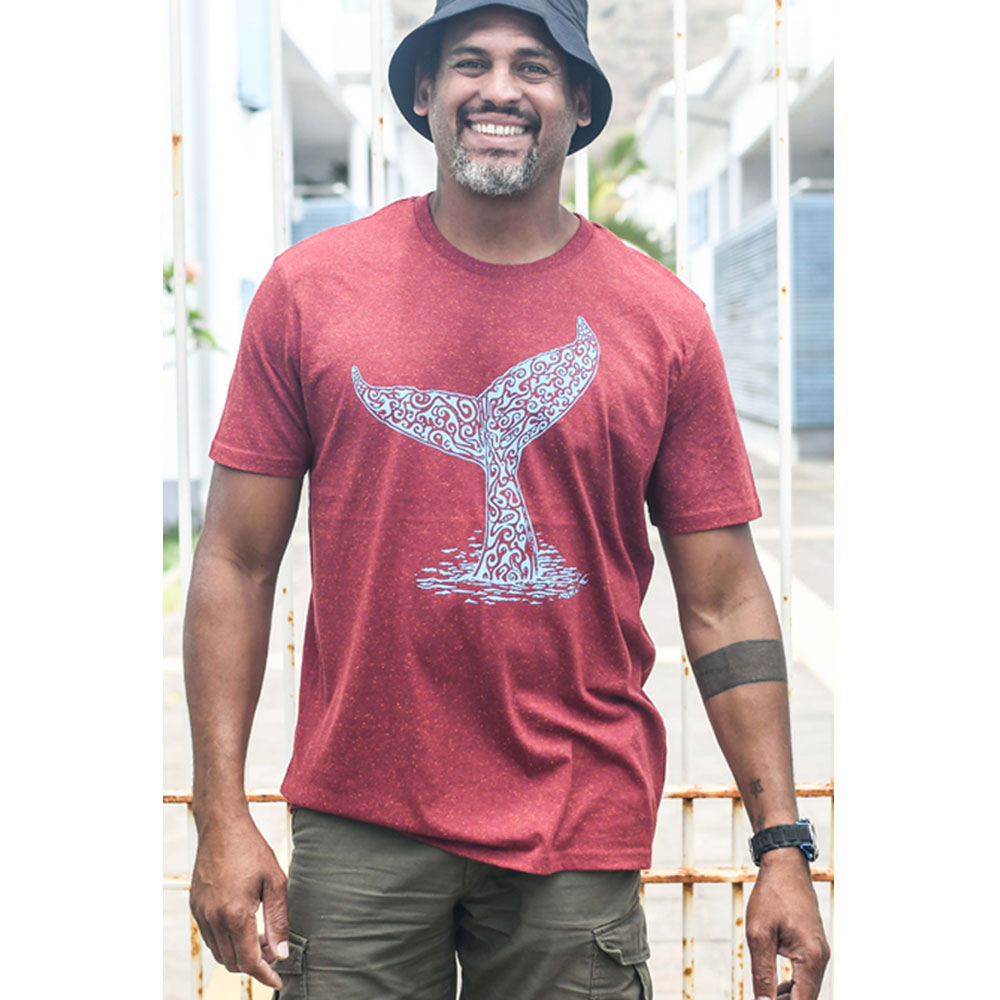 TEE-SHIRT CREATOR / HEATHER NEPPY BURGUNDY / TURQUOISE / QUEUE DE BALEINE