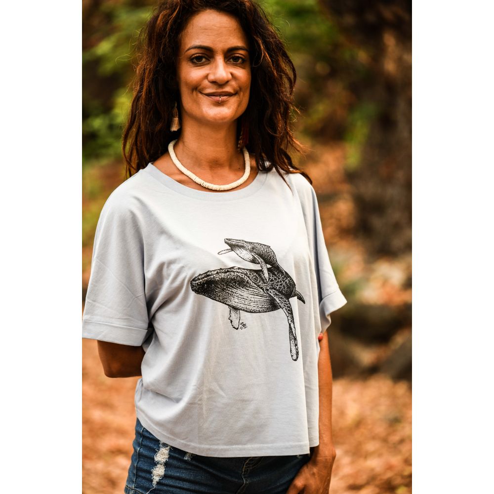 TEE-SHIRT COLLIDER / SERENE BLUE / BLACK / BALEINE 2
