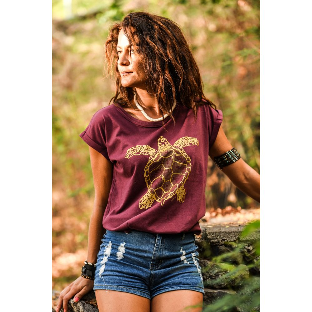 TEE-SHIRT / LADIES / CHERRY / OR / TORTUE EPILEPTIQUE