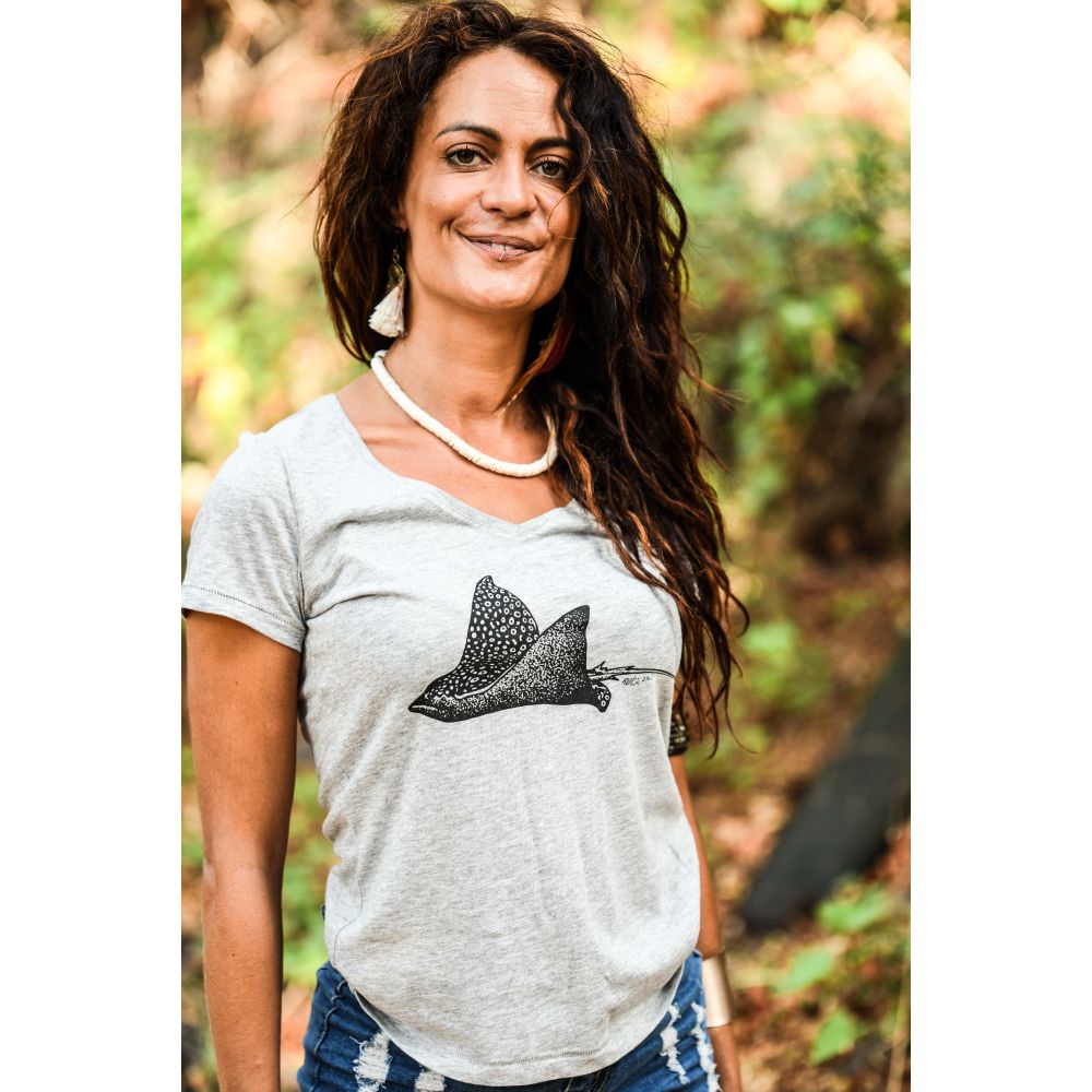 TEE-SHIRT / COL V / CHOOSE / HEATHER GREY / BLACK / RAIE