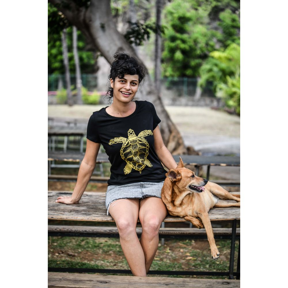 TEE-SHIRT LOVER MODAL BLACK / OR / TORTUE EPI