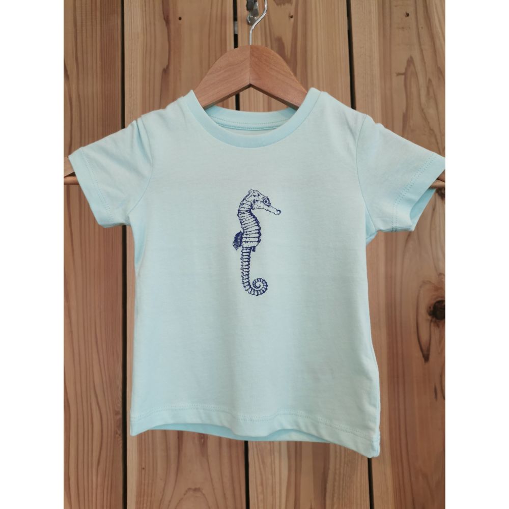 TEE-SHIRT BABY CREATOR / CARIBBEAN BLUE / FRENCH NAVY / HIPPOCAMPE