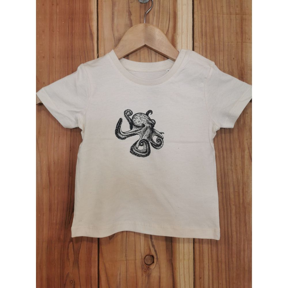 T-SHIRT / BABY CREATOR / NATURAL RAW / BLACK / OCTOPUSS