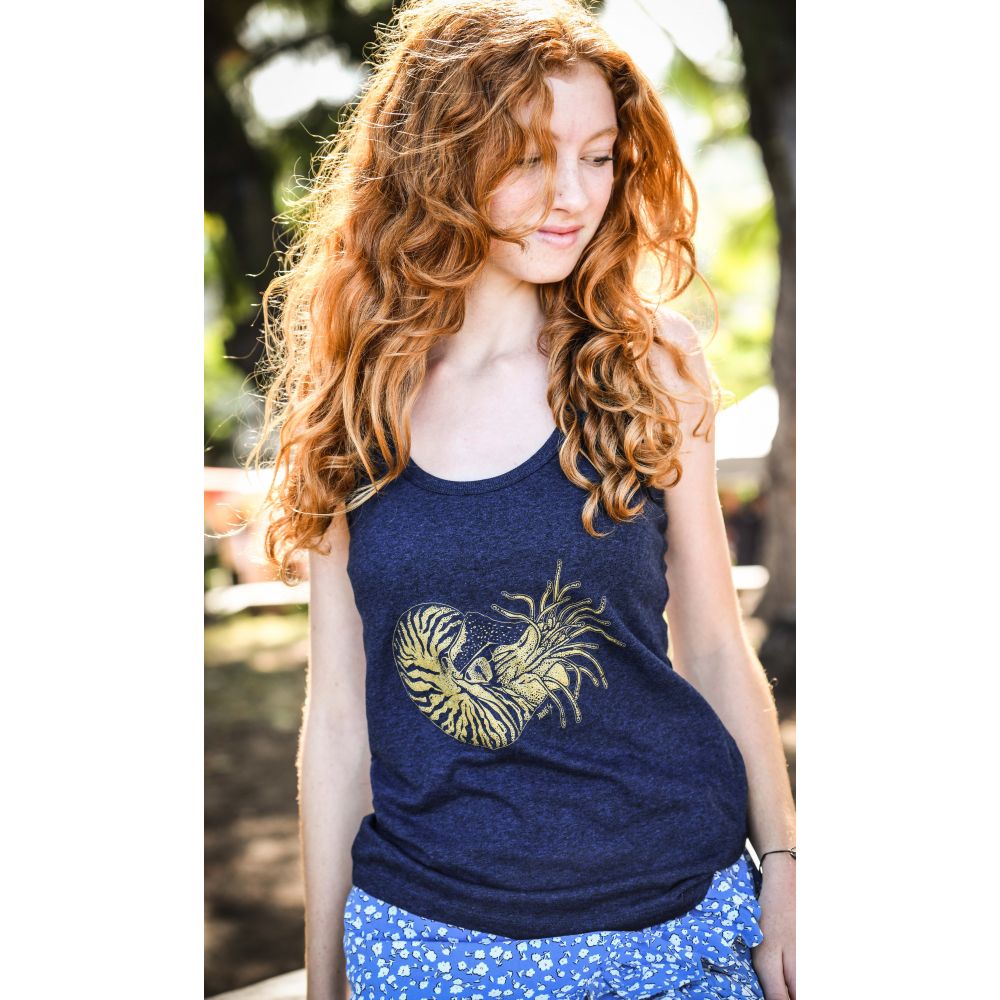 DEBARDEUR / DREAMER / BLACK HEATHER BLUE / OR / NAUTILE