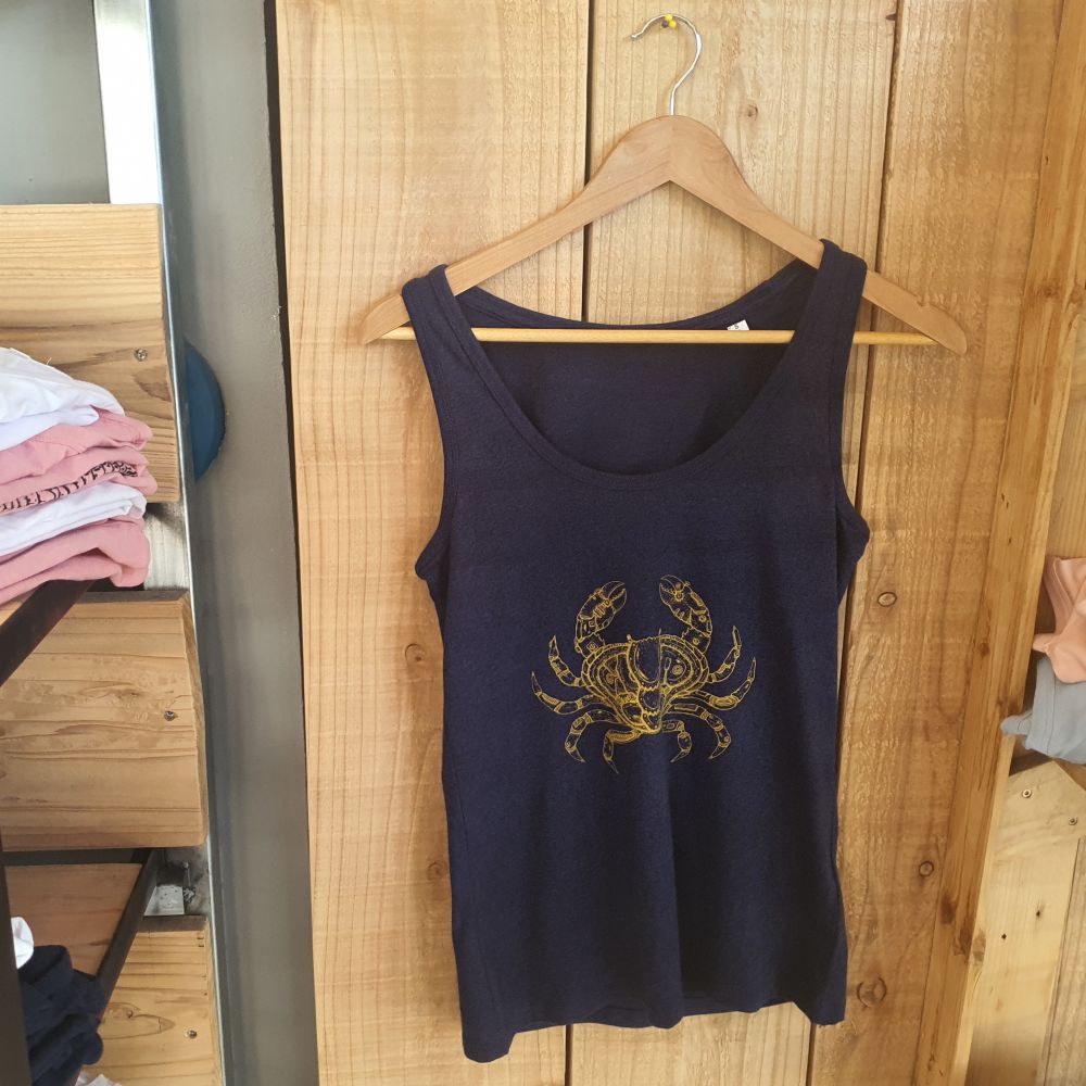 DÉBARDEUR / DREAMER / BLACK HEATHER BLUE  / OR / CRABE