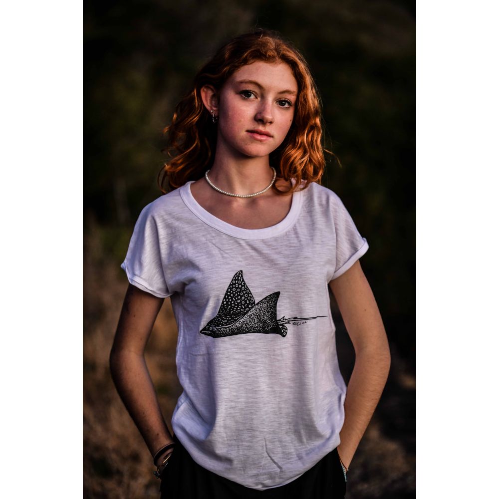 TEE-SHIRT ROUNDER SLUB / WHITE / BLACK / RAIE