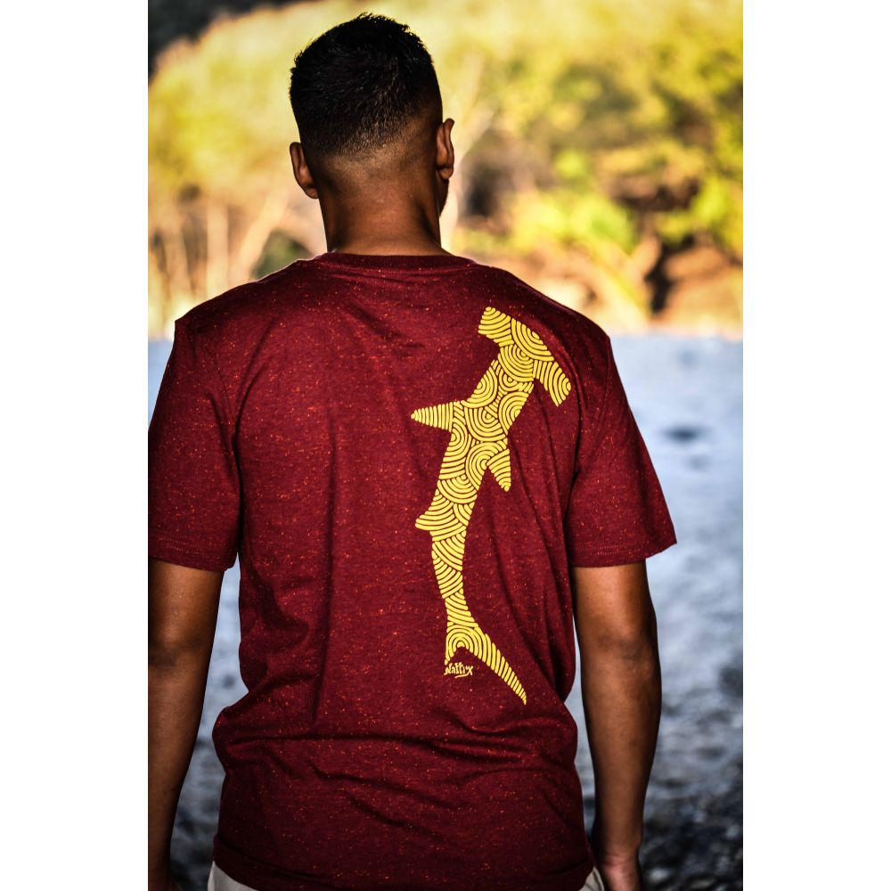 TEE-SHIRT / CREATOR / HEATHER NEPPY BURGUNDY / JAUNE / REQUIN MARTEAU ZEN