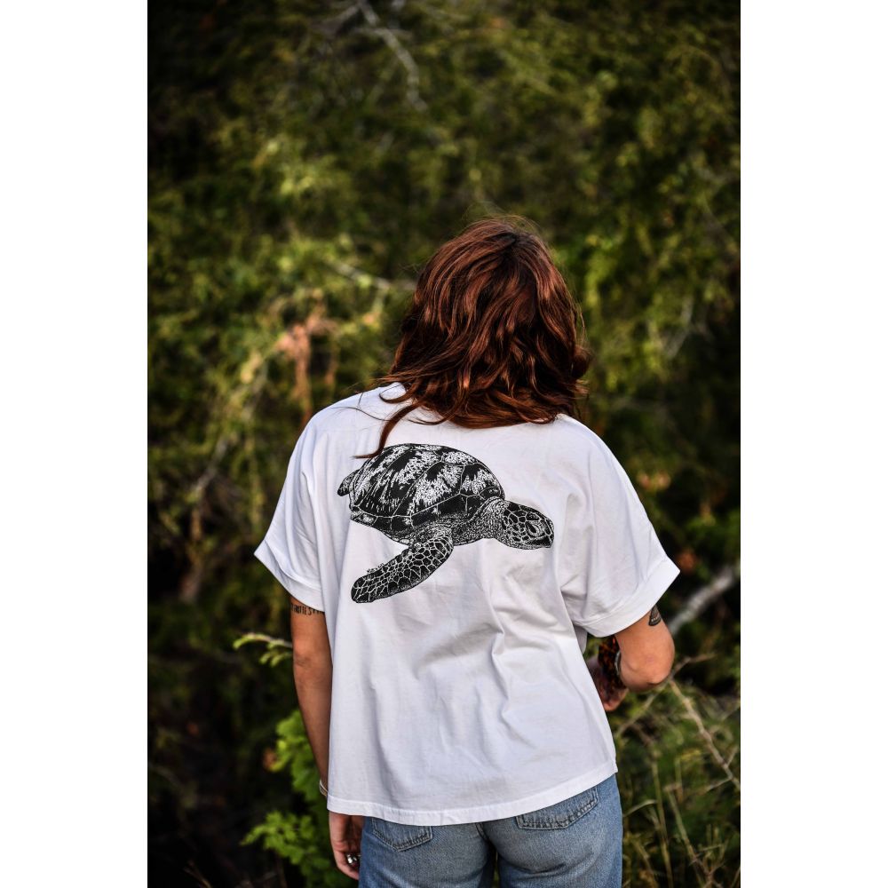 TEE-SHIRT / COLLIDER / WHITE / BLACK / TORTUE VERTE