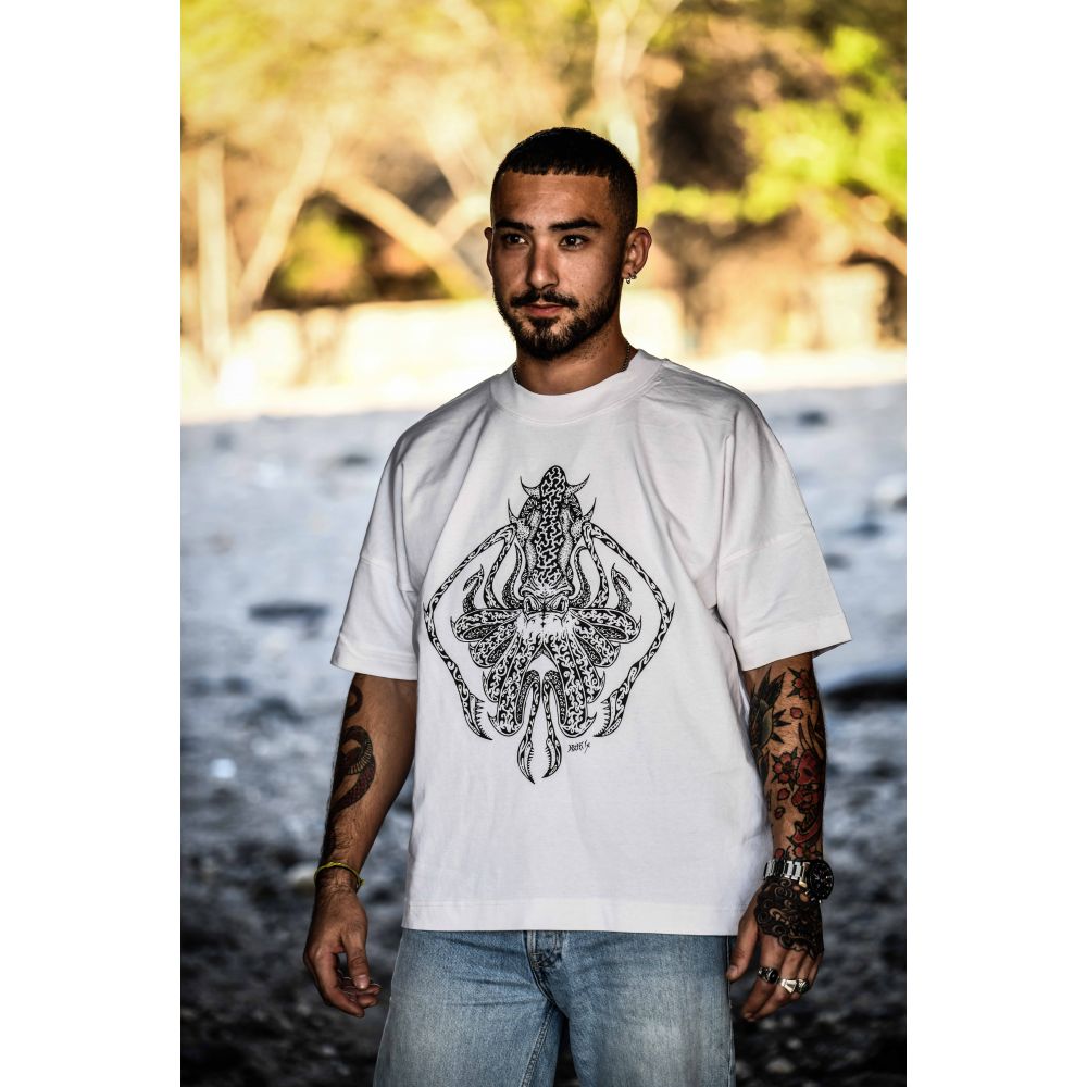 TEE-SHIRT / RE BLASTER / WHITE / NOIR / LA PIEUVRE