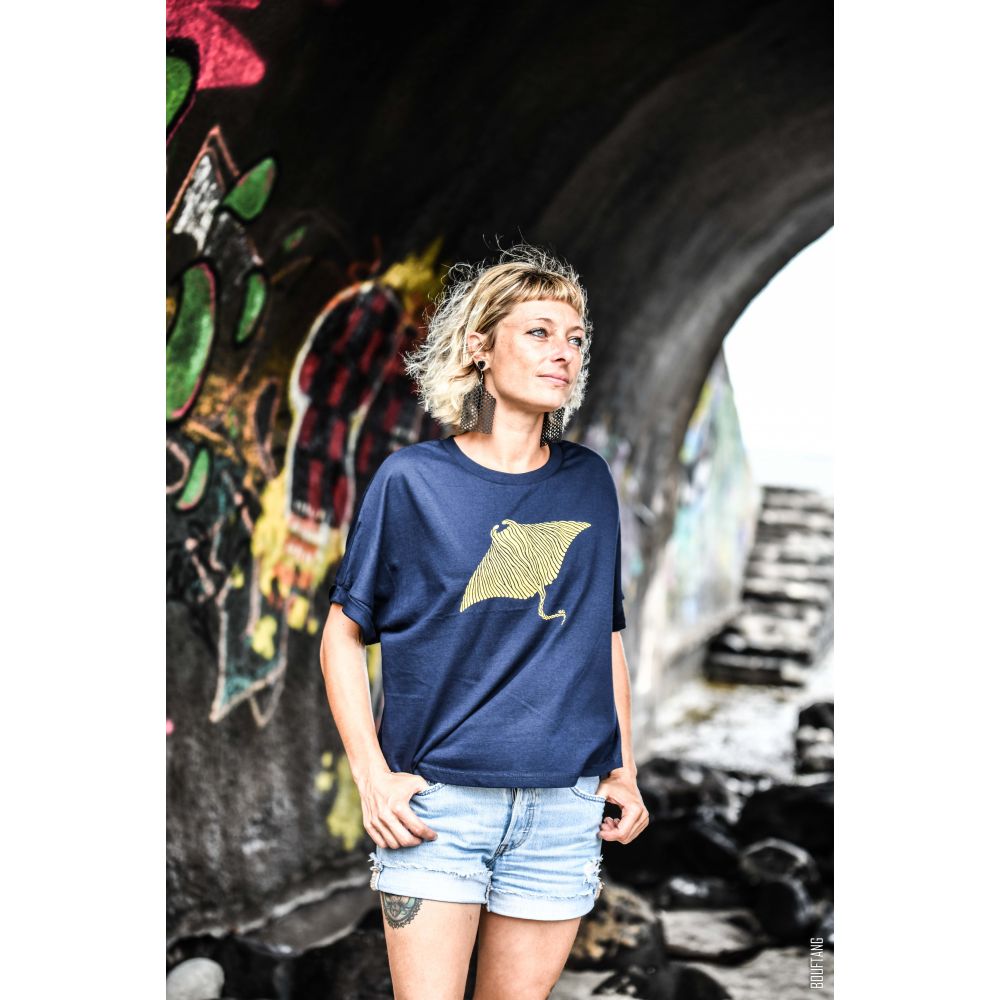 TEE-SHIRT / COLLIDER / FRENCH NAVY / OCHRE / RAIE MANTA