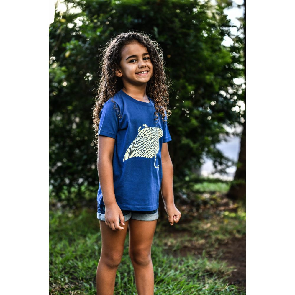TEE-SHIRT / MINI CREATOR / MAJORELLE BLUE / VINTAGE WHITE / RAIE MANTA