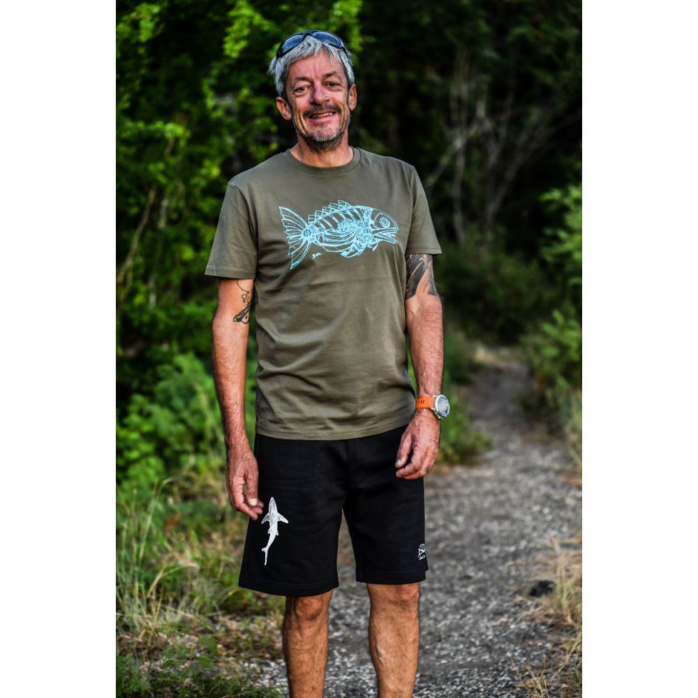 TEE-SHIRT / CREATOR / KHAKI / TURQUOISE / POISSON MEKA