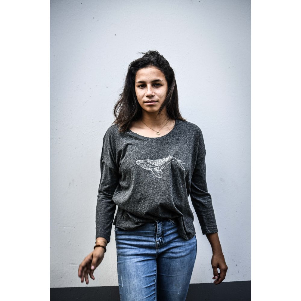 TEE-SHIRT ML / WAVER SLUB / STEEL GREY / ARGENT / BALEINE