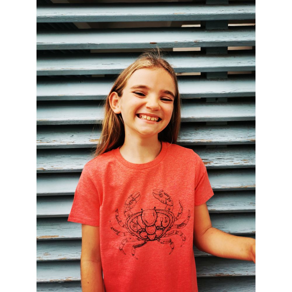 TEE-SHIRT / MINI CREATOR / MID HEATHER RED / BLACK / CRABE