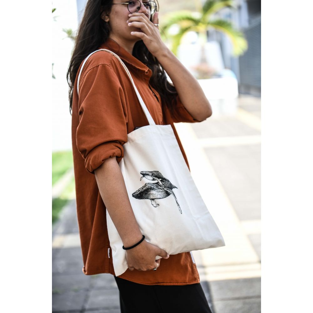 TOTE-BAG LIGHT / BLACK / BALEINE 2