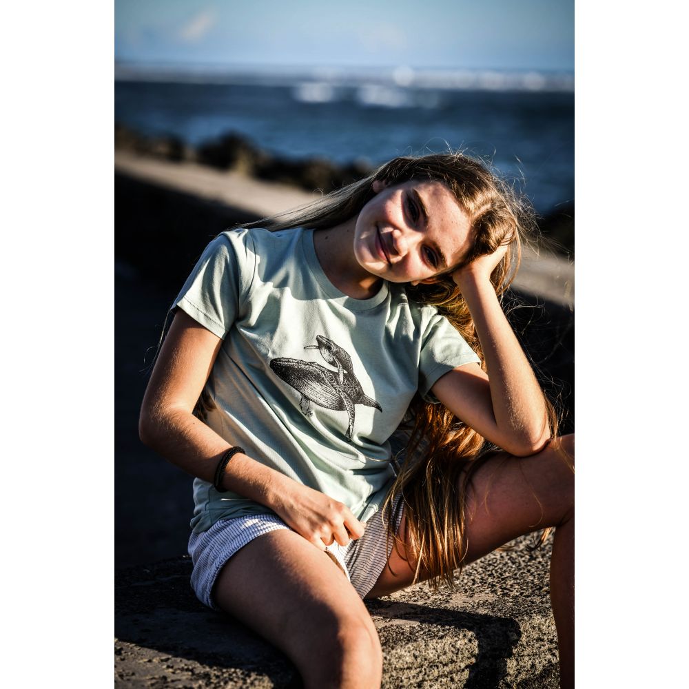 TEE-SHIRT / MINI CREATOR / ALOE / BLACK / BALEINE 2