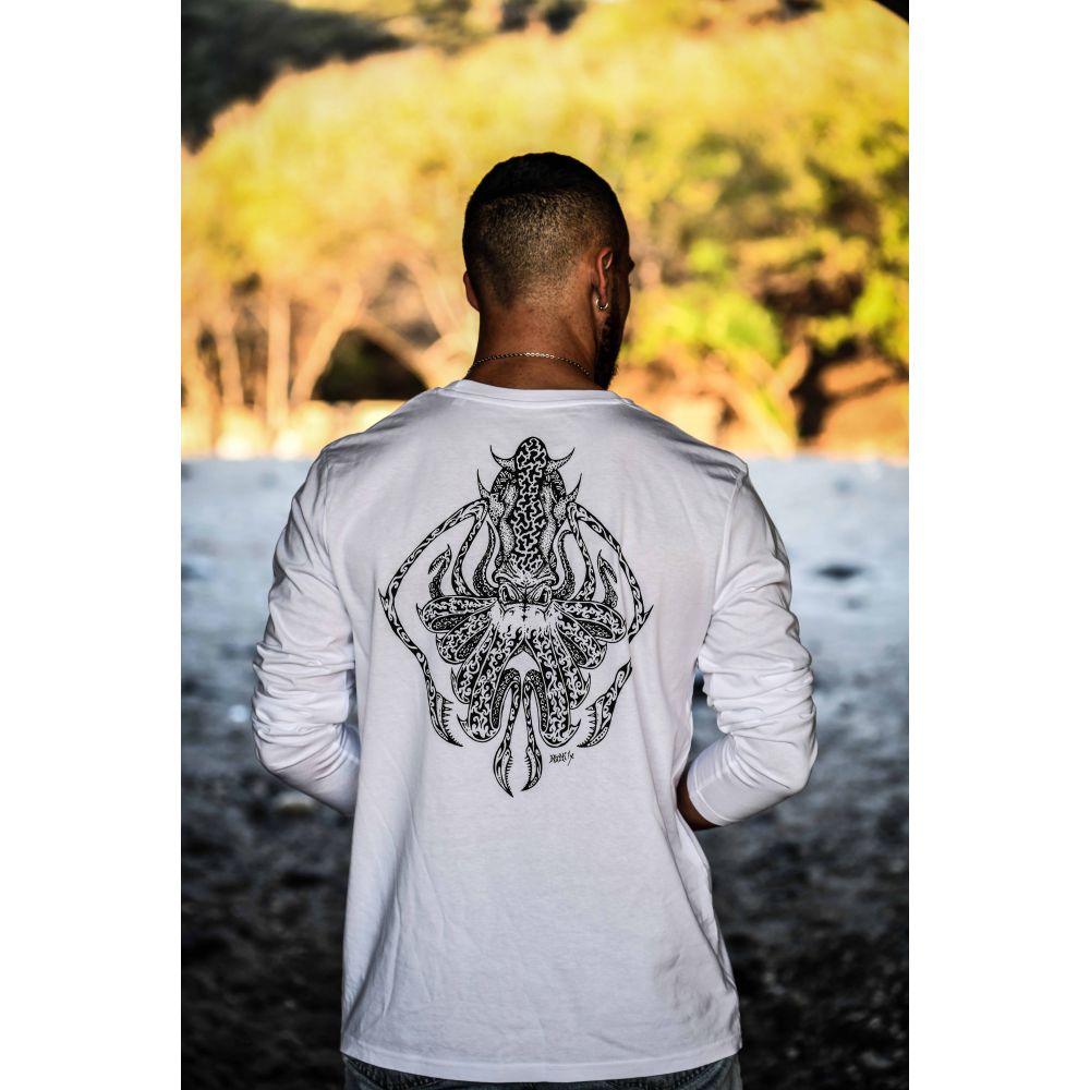 TEE-SHIRT MANCHES LONGUES / SHUFFLER / WHITE / BLACK / LA PIEUVRE
