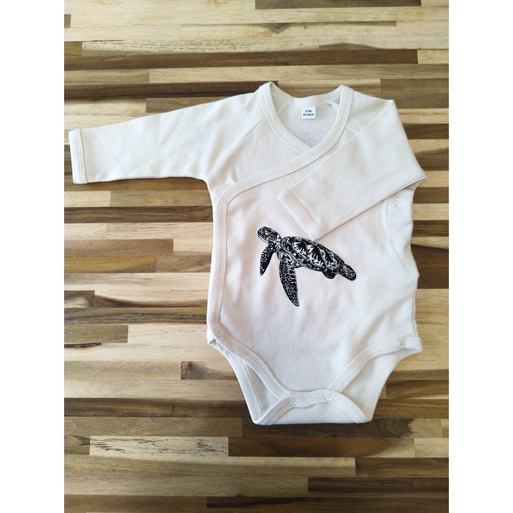 BODY / MANCHES LONGUES / ORGANIC NATURAL / BLACK / TORTUE SIMPLE