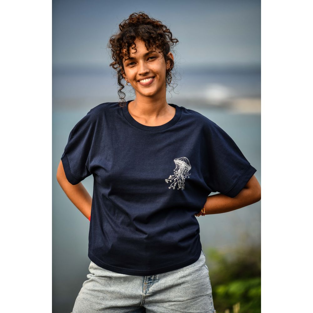TEE-SHIRT / COLLIDER / FRENCH NAVY / ARGENT / MINI MEDUSA