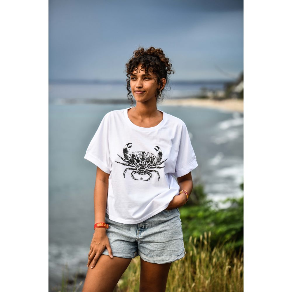 TEE-SHIRT / COLLIDER / WHITE / BLACK / CRABE MEMPO