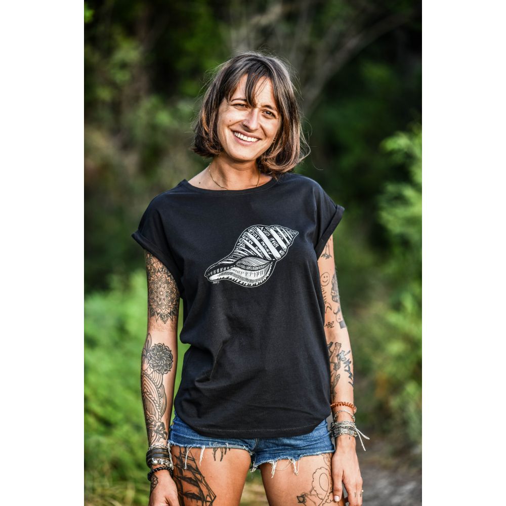 TEE-SHIRT / LADIES / BLACK / ARGENT / TRITON