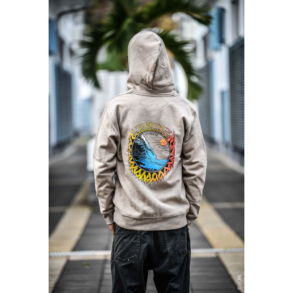 SWEAT ZIPPE / CULTIVATOR / HEATHER SAND / 3 COULEURS / ERMITAGE