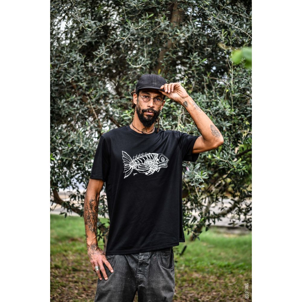 TEE-SHIRT / CREATOR / BLACK / WHITE / POISSON MEKA