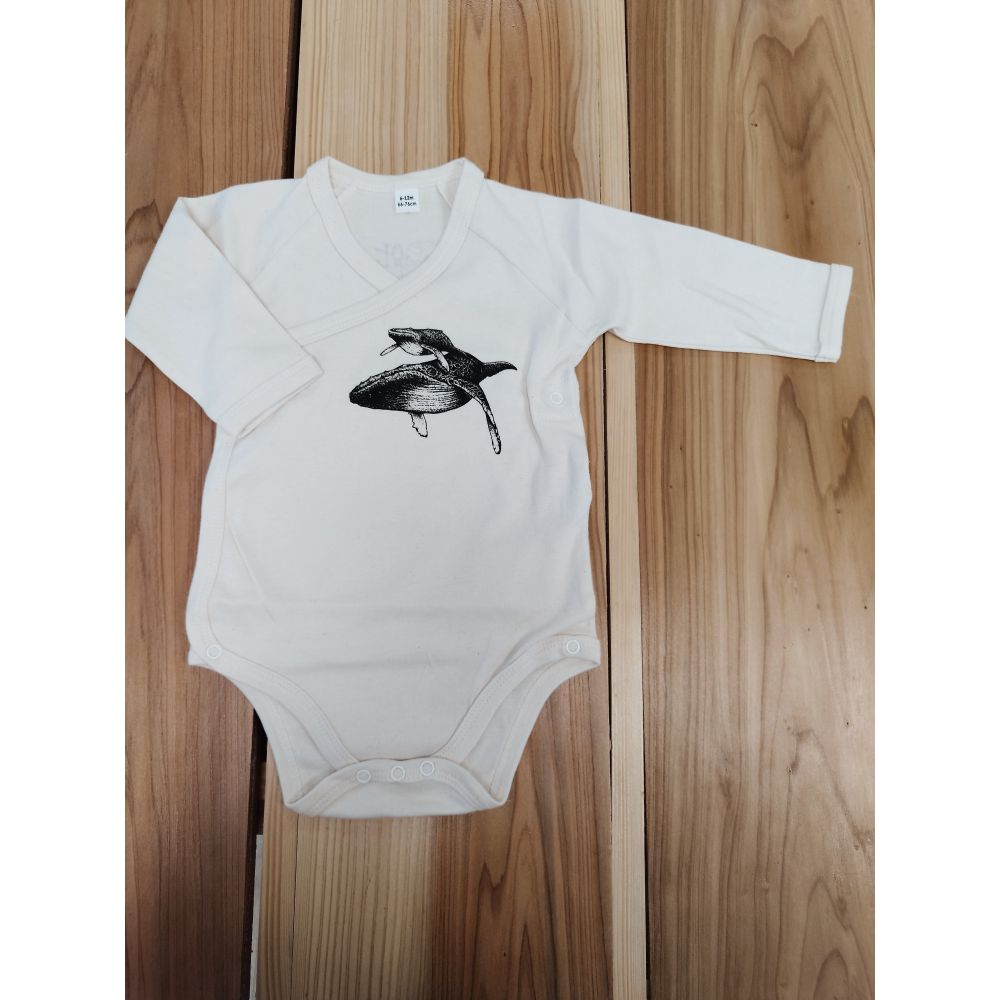 BODY / KIMONO MANCHES LONGUES / ORGANIC NATURAL / BLACK / BALEINE 2
