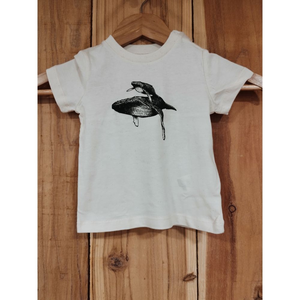TEE-SHIRT / BABY CREATOR / NATURAL RAW / BLACK / BALEINE 2