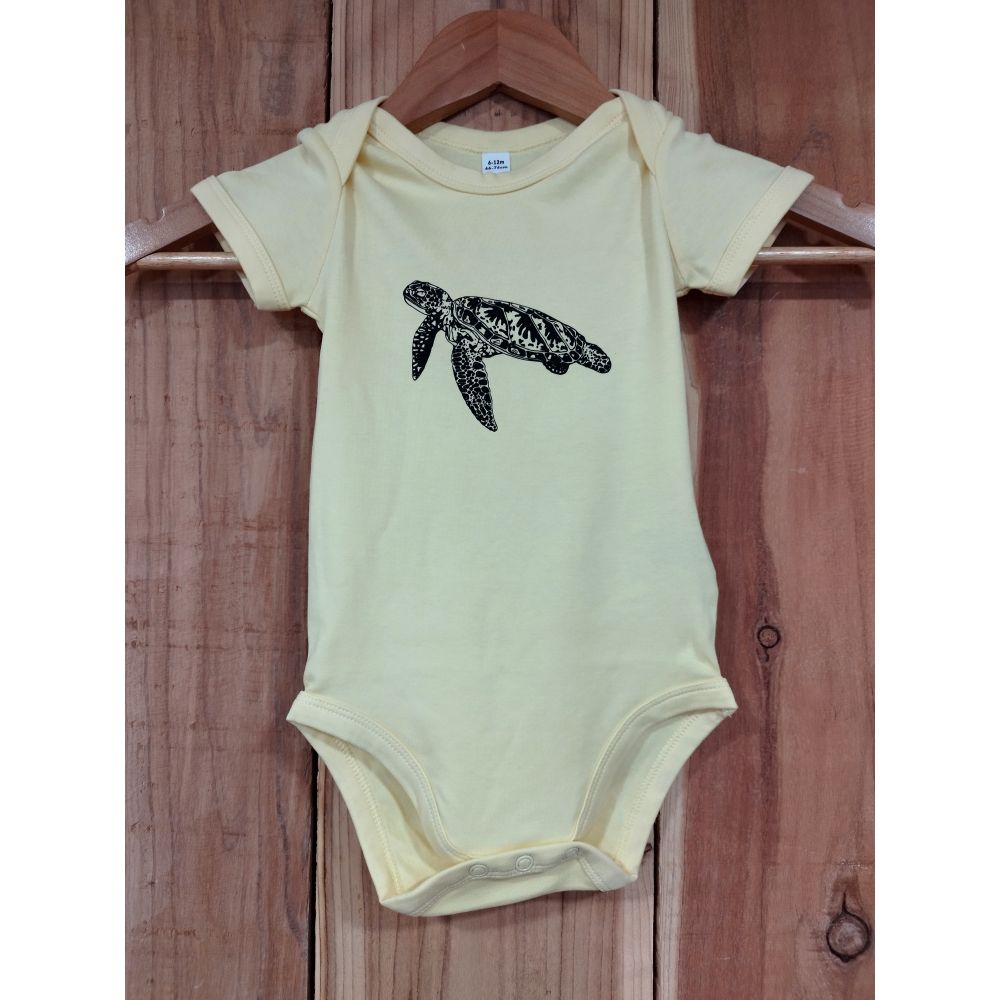 BODY / BABY BODY SUIT / PASTEL YELLOW / BLACK / TORTUE SIMPLE