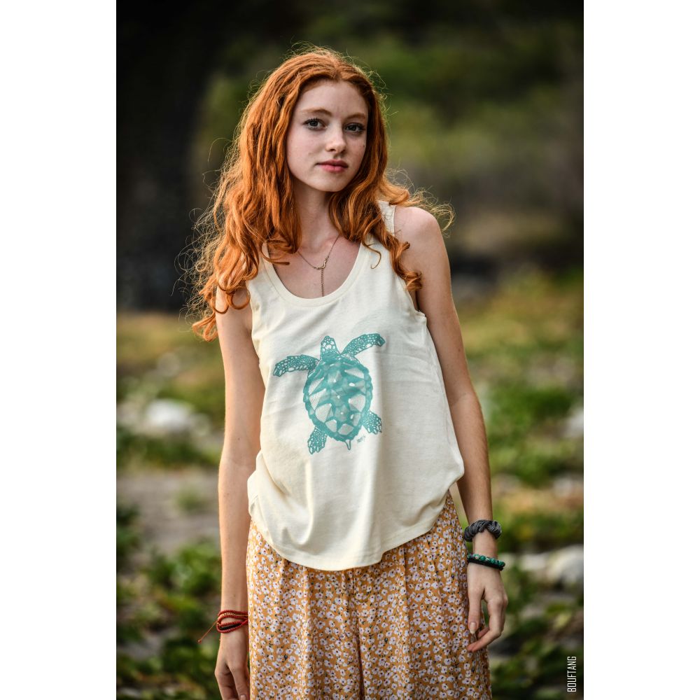 DEBARDEUR / MINTER / NATURAL RAW / TEAL MONSTERA / TORTUE EPI