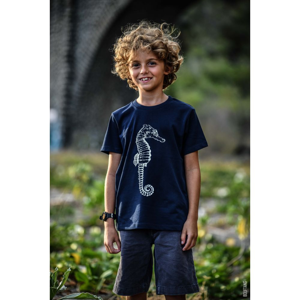 TEE-SHIRT / MINI CREATOR / FRENCH NAVY / WHITE / HIPPOCAMPE