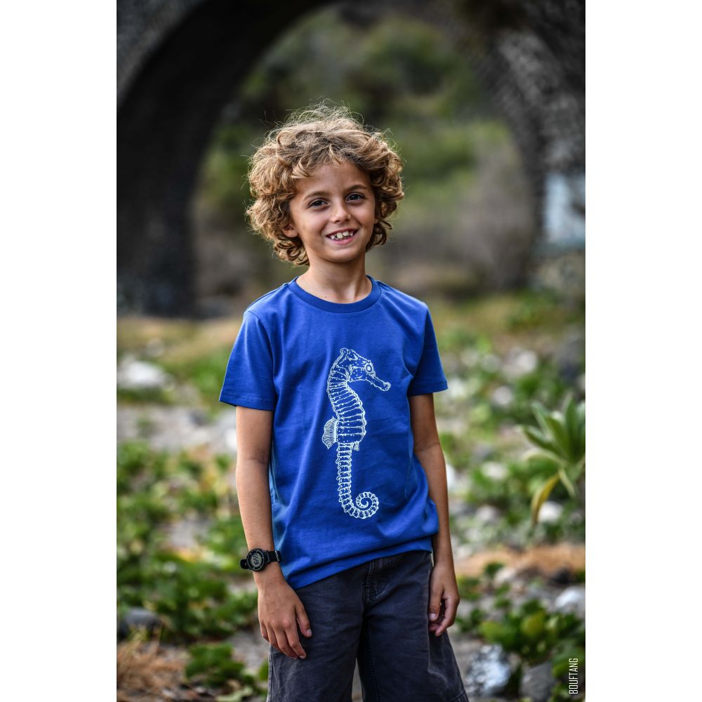 T-SHIRT / MINI CREATOR / ROYAL BLUE / WHITE / HIPPOCAMPE