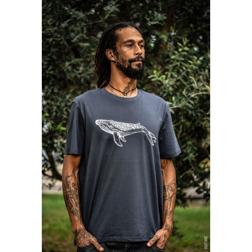TEE-SHIRT / CREATOR / INDIA INK GREY / WHITE / BALEINE