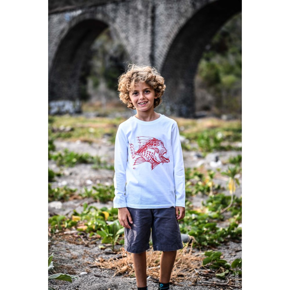 TEE-SHIRT MANCHES LONGUES / MINI HOPPER / WHITE / RED / MECHANT
