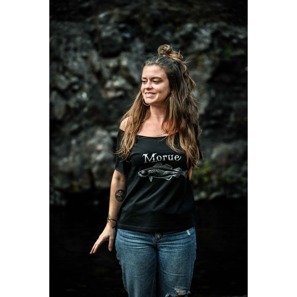 Tee-shirt femme noir argent La Morue