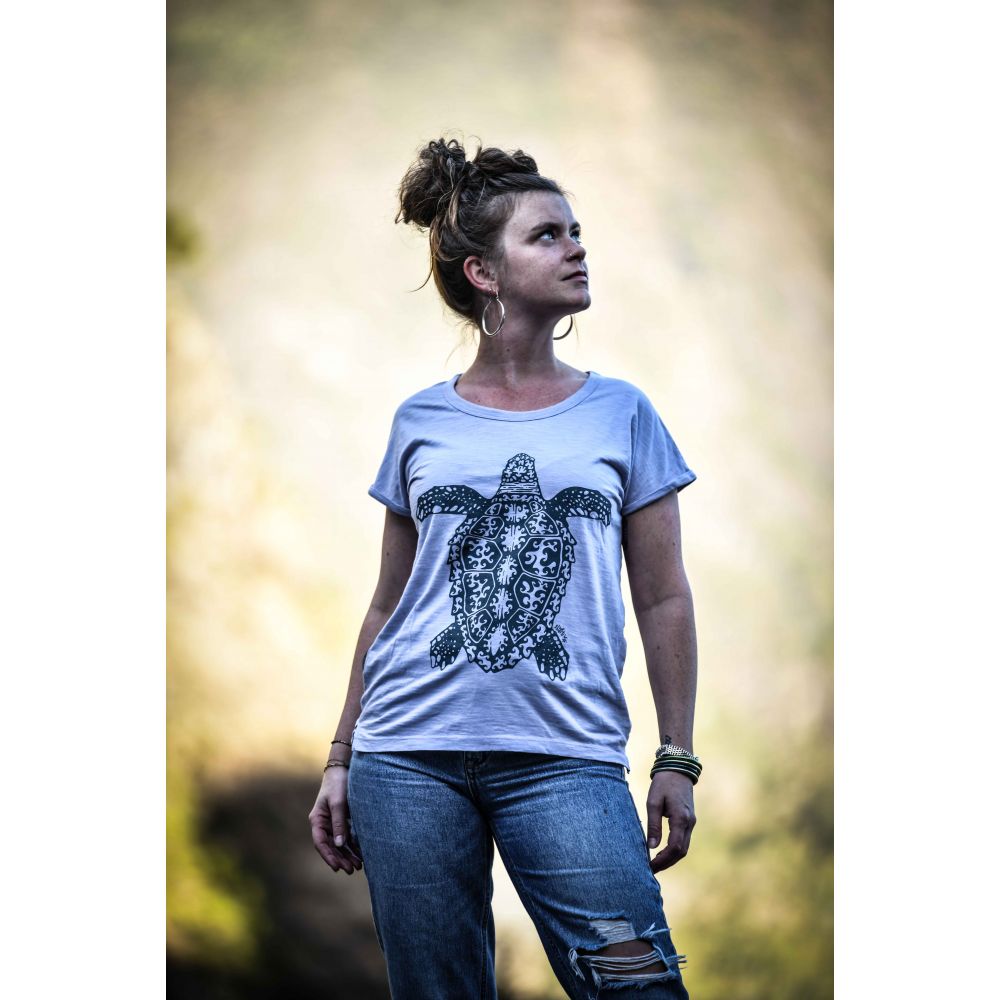 TEE-SHIRT / ROUNDER SLUB / LAVENDER / STARGAZER / TORTUE CARET