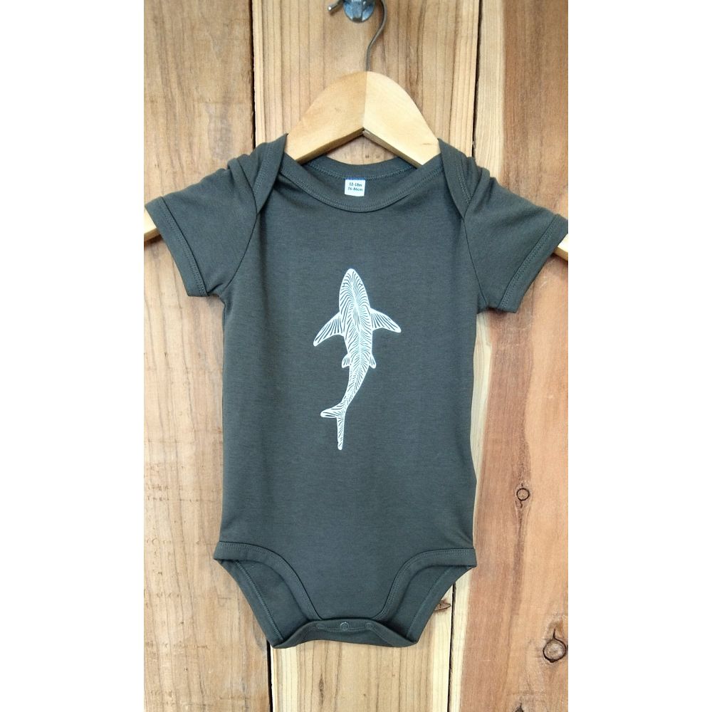 BODY / BABY BODYSUIT / CAMOUFLAGE GREEN / WHITE / REQUIN ZEBRE