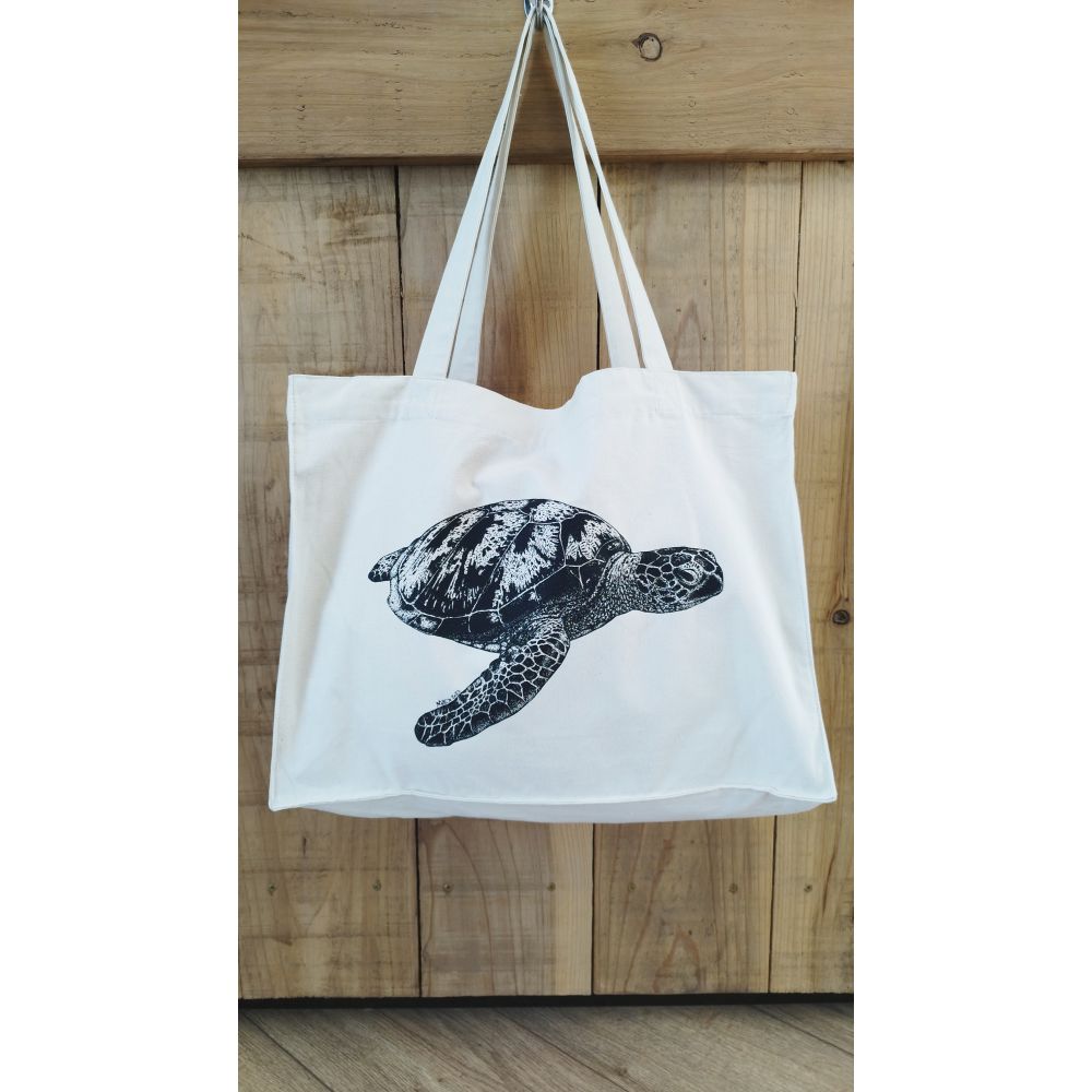 SAC / SHOPPING BAG / BLACK / TORTUE VERTE – Image 2
