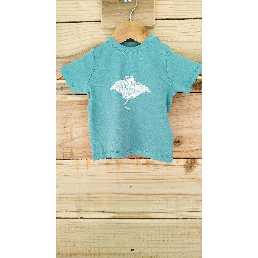 TEE-SHIRT / BABY T / GREEN BAY / WHITE / RAIE MANTA