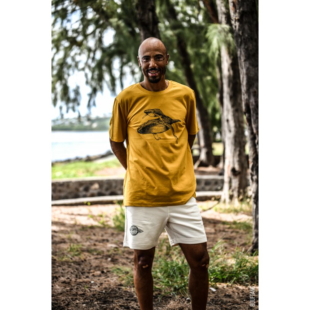 TEE-SHIRT / CREATOR / OCHRE / BLACK / BALEINE 2 / GLOBICE