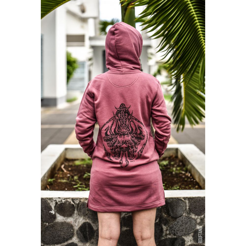 ROBE SWEAT / STREETER / HIBISCUS ROSE / BLACK / LA PIEUVRE