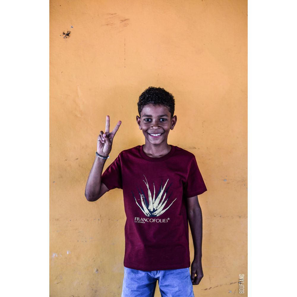 TEE-SHIRT / MINI CREATOR / BURGUNDY / 2 COULEURS / ALOE VERA / FRANCOFOLIES 24