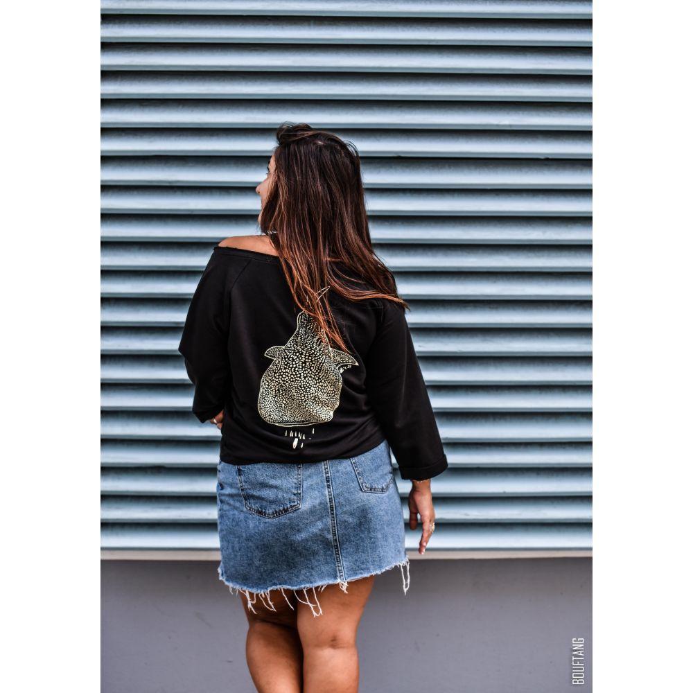 SWEAT / FLASH DANCE SWEAT / BLACK / VINTAGE WHITE / REQUIN BALEINE