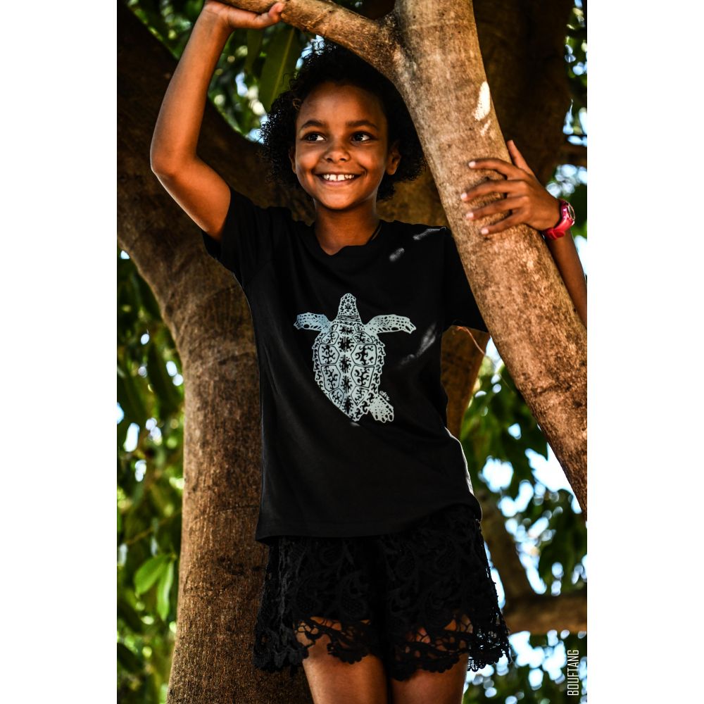 TEE-SHIRT / MINI CREATOR / BLACK / ICE BLUE / TORTUE CARRET