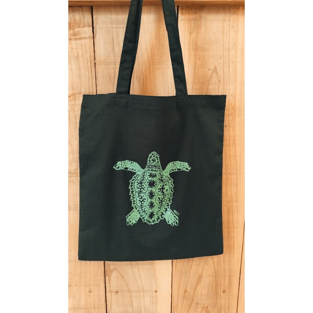 TOTE BAG LIGHT / VERT SAUGE / TORTUE CARRET